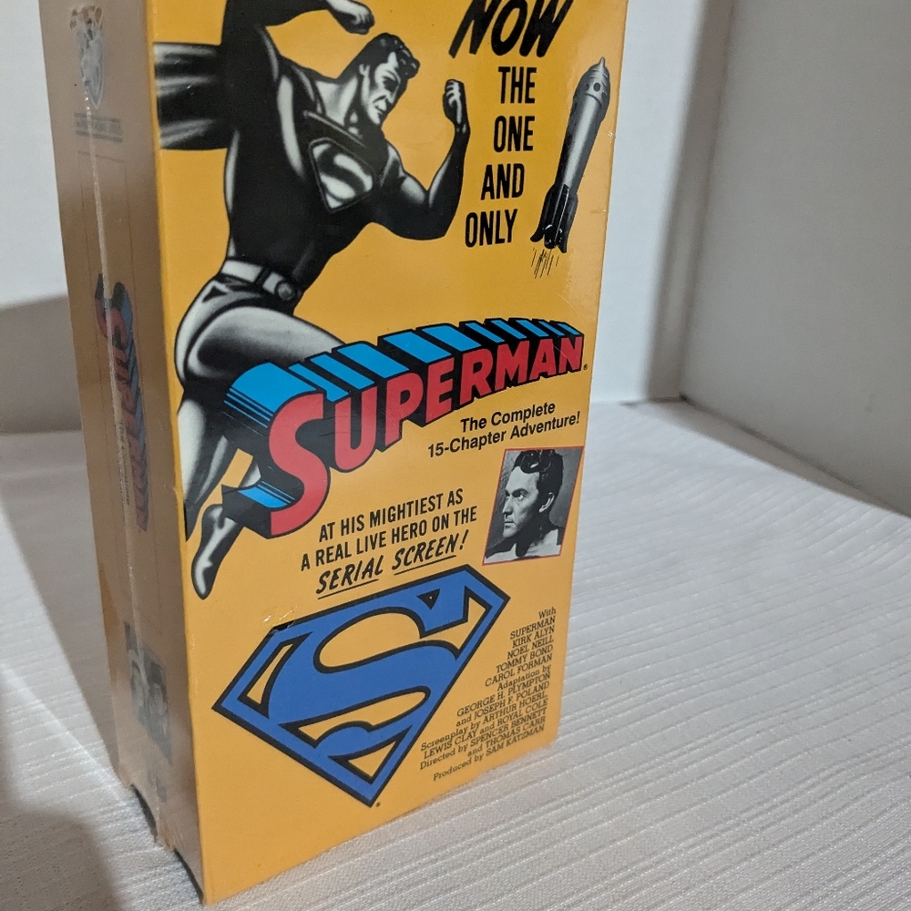 Superman boxed set 2 VHS tapes complete 15 chapter adventures VTG 1989 sealed